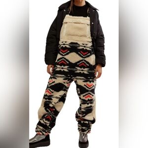 Free People Movement Hit The Slopes Fleece Overalls. Ice Jumpsuit